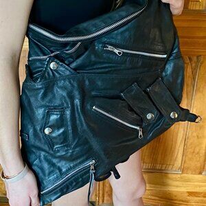 Large Black deLacy Leather Jacket Purse